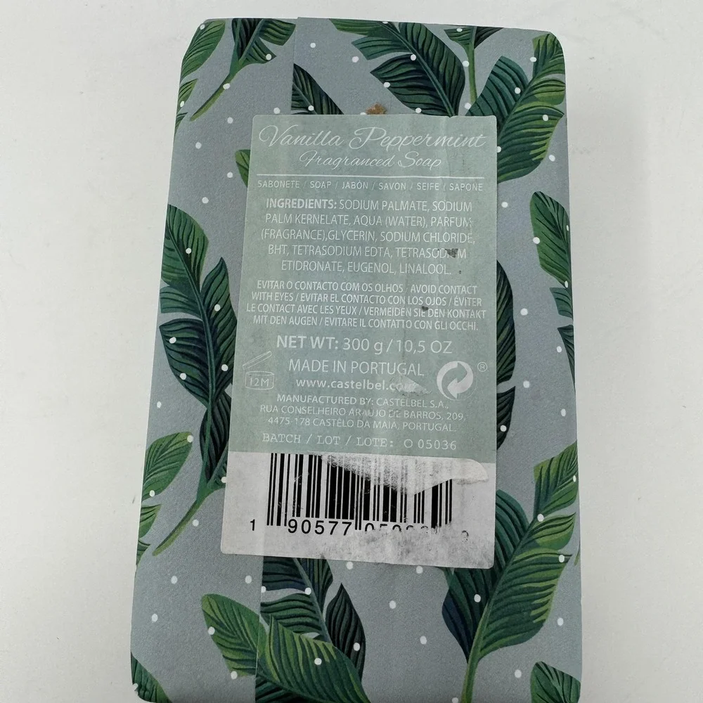 Castelbel Vanilla Peppermint Soap 10.5oz‎ French Milled Holiday Koala Green Bar